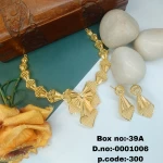 BX-39A One Gram Gold Foaming Dubai Necklace Set 0001006