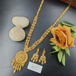 BX-42 One Gram Gold Foaming Dubai Long Necklace Set 000713