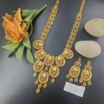 BX-42 One Gram Gold Foaming Dubai Long Necklace Set 000714