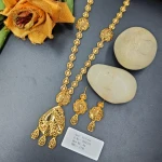 BX-44 One Gram Gold Foaming Dubai Long Necklace Set 0001233