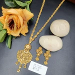 BX-44 One Gram Gold Foaming Dubai Long Necklace Set 0001231