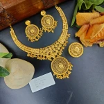 BX-36 One Gram Gold Foaming Dubai Necklace Set 0001246