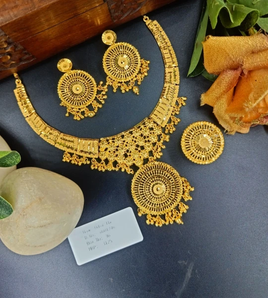 BX-36 One Gram Gold Foaming Dubai Necklace Set 0001246