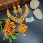 BX-33 One Gram Gold Foaming Designer Designer Necklace Set 0000540