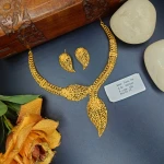 BX-33 One Gram Gold Foaming Designer Designer Necklace Set 0000544