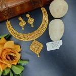 BX-33 One Gram Gold Foaming Designer Designer Necklace Set 0000546