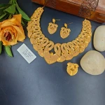 BX-33 One Gram Gold Foaming Designer Designer Necklace Set 0000549