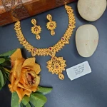 BX-34 One Gram Gold Foaming Designer Designer Necklace Set 0000559