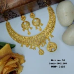 BX-36 One Gram Gold Foaming Dubai Necklace Set 0001364