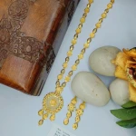 BX-44 One Gram Gold Foaming Dubai Long Necklace Set 0001599