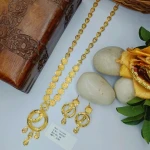 BX-44 One Gram Gold Foaming Dubai Long Necklace Set 0001597