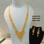 BX-42 One Gram Gold Foaming Dubai Long Necklace Set 0001683