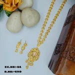 BX-44 One Gram Gold Foaming Dubai Long Necklace Set 0001719