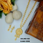 BX-44 One Gram Gold Foaming Dubai Long Necklace Set 0001718