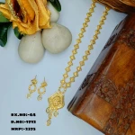 BX-44 One Gram Gold Foaming Dubai Long Necklace Set 0001712