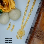 BX-44 One Gram Gold Foaming Dubai Long Necklace Set 0001710