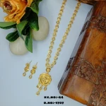 BX-44 One Gram Gold Foaming Dubai Long Necklace Set 0001707