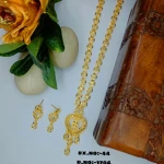 BX-44 One Gram Gold Foaming Dubai Long Necklace Set 0001704